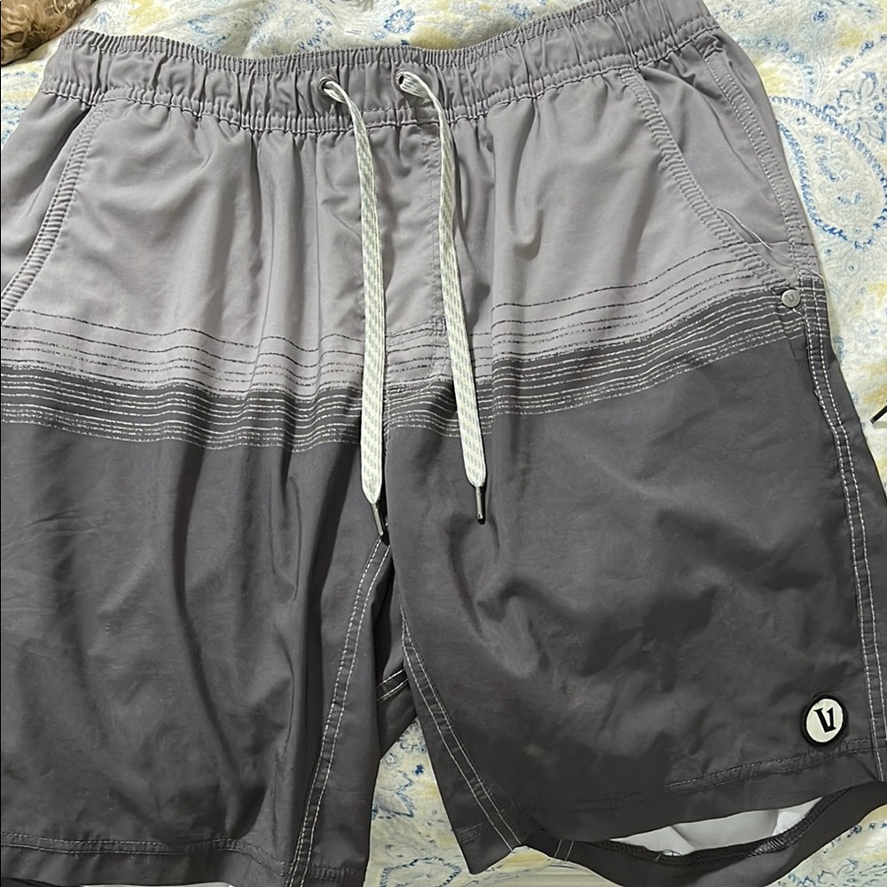 VUORI Gray Swim Shorts with Drawstring